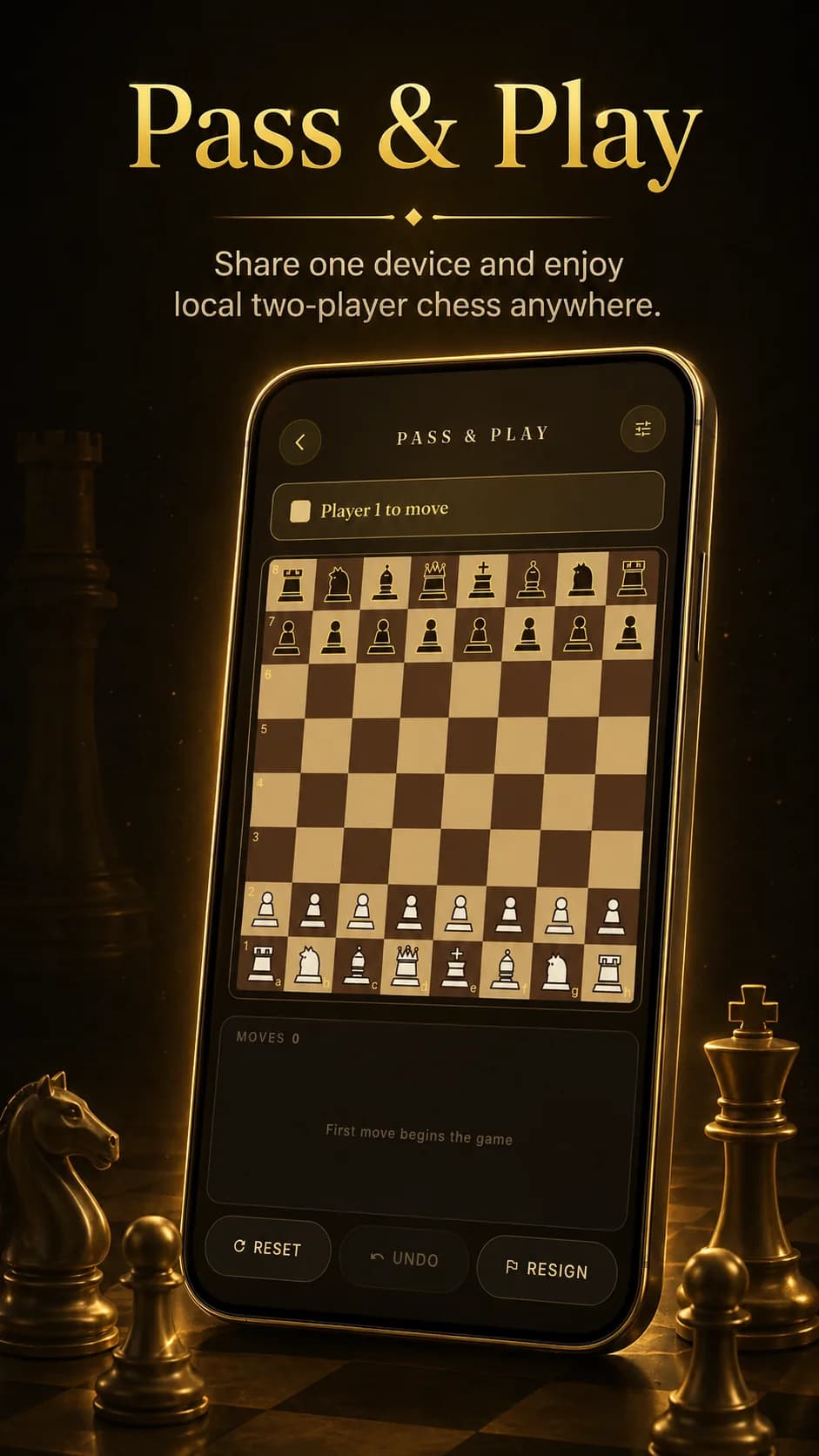 Black Gold Chess on Android phone, screen 3