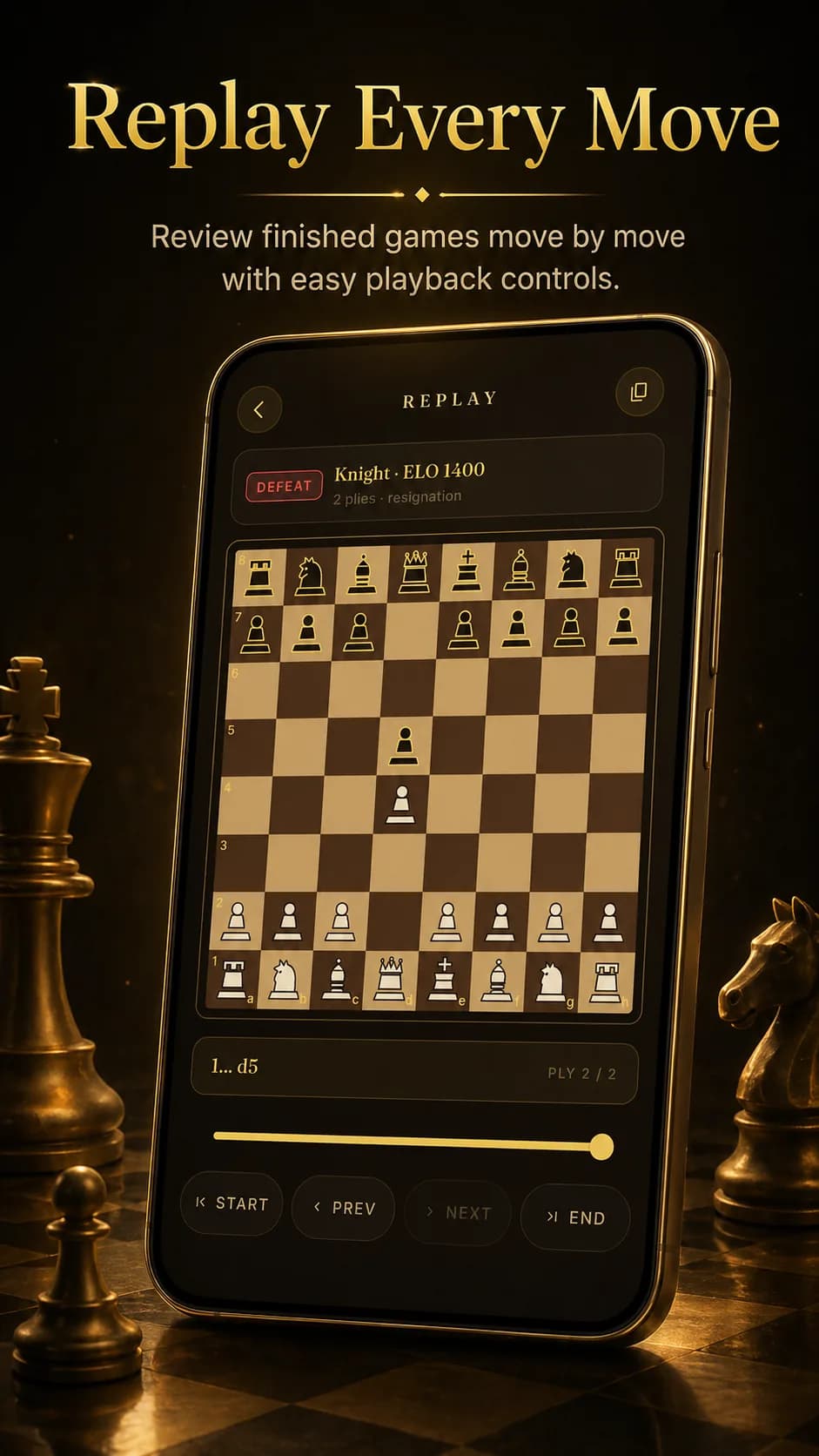 Black Gold Chess on Android phone, screen 5