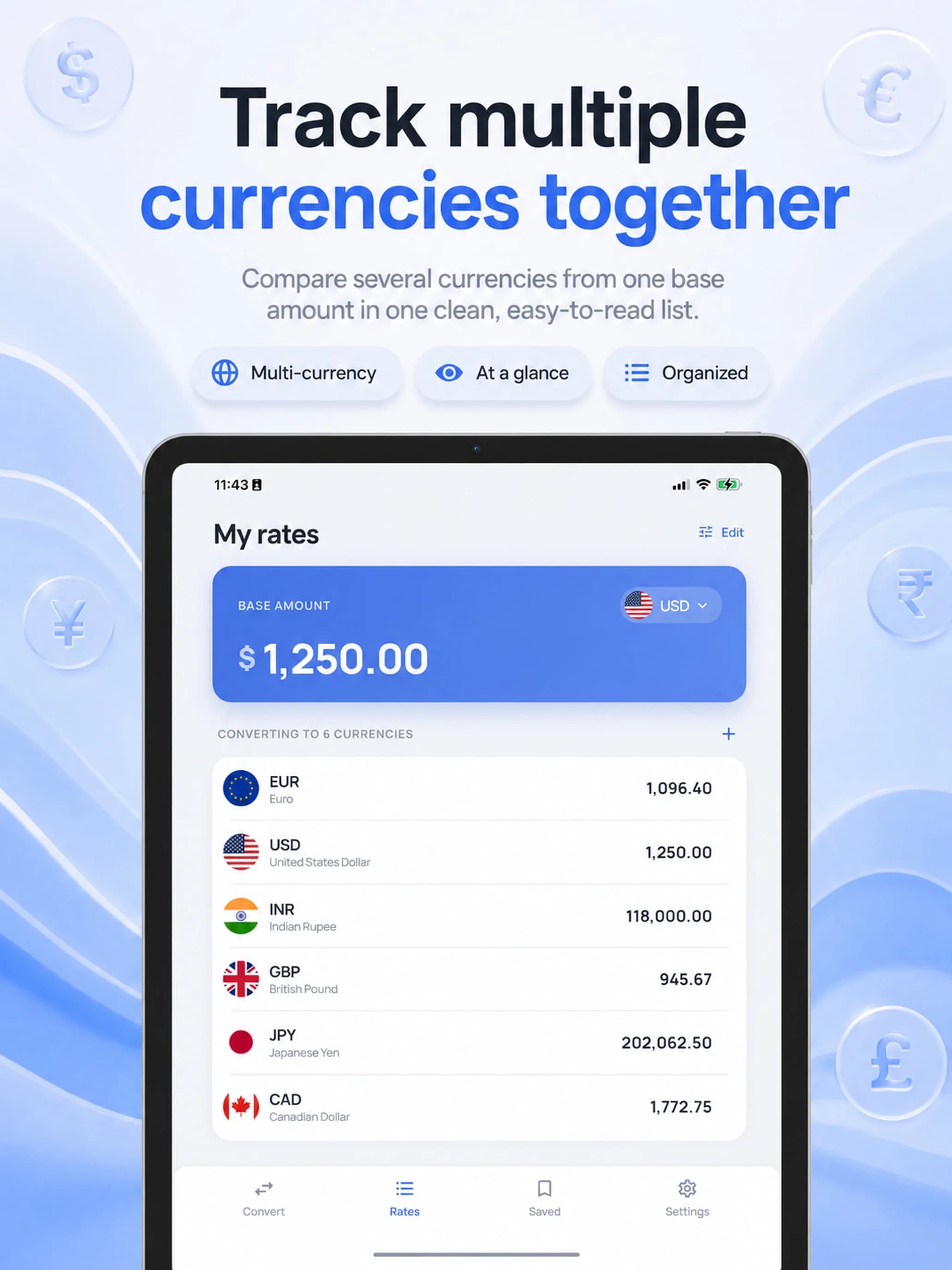 Currency Converter on iPad, screen 7