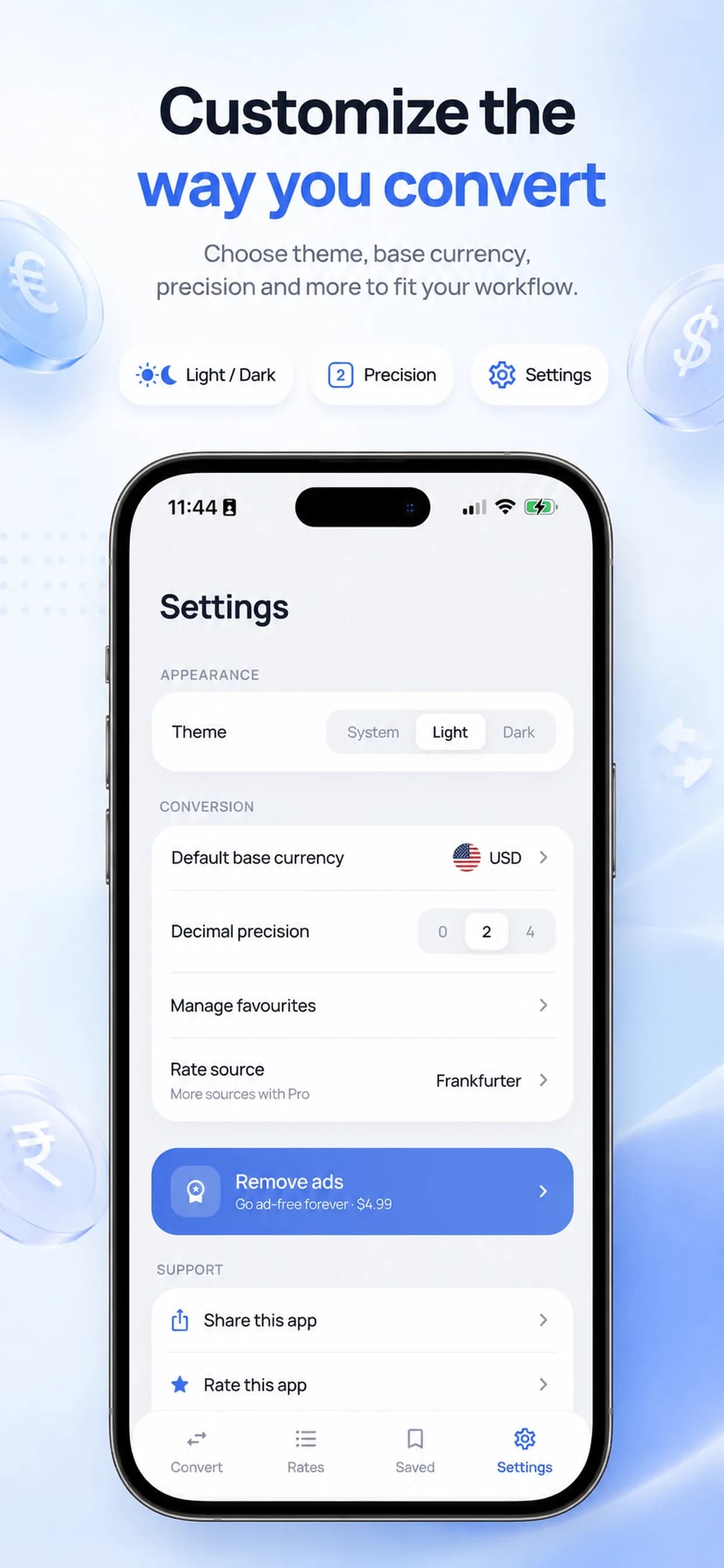 Currency Converter on iPhone, screen 3