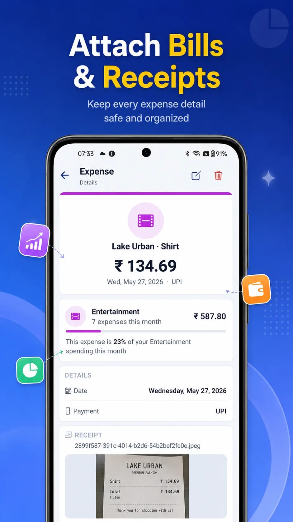 Expense Book on Android phone, screen 3