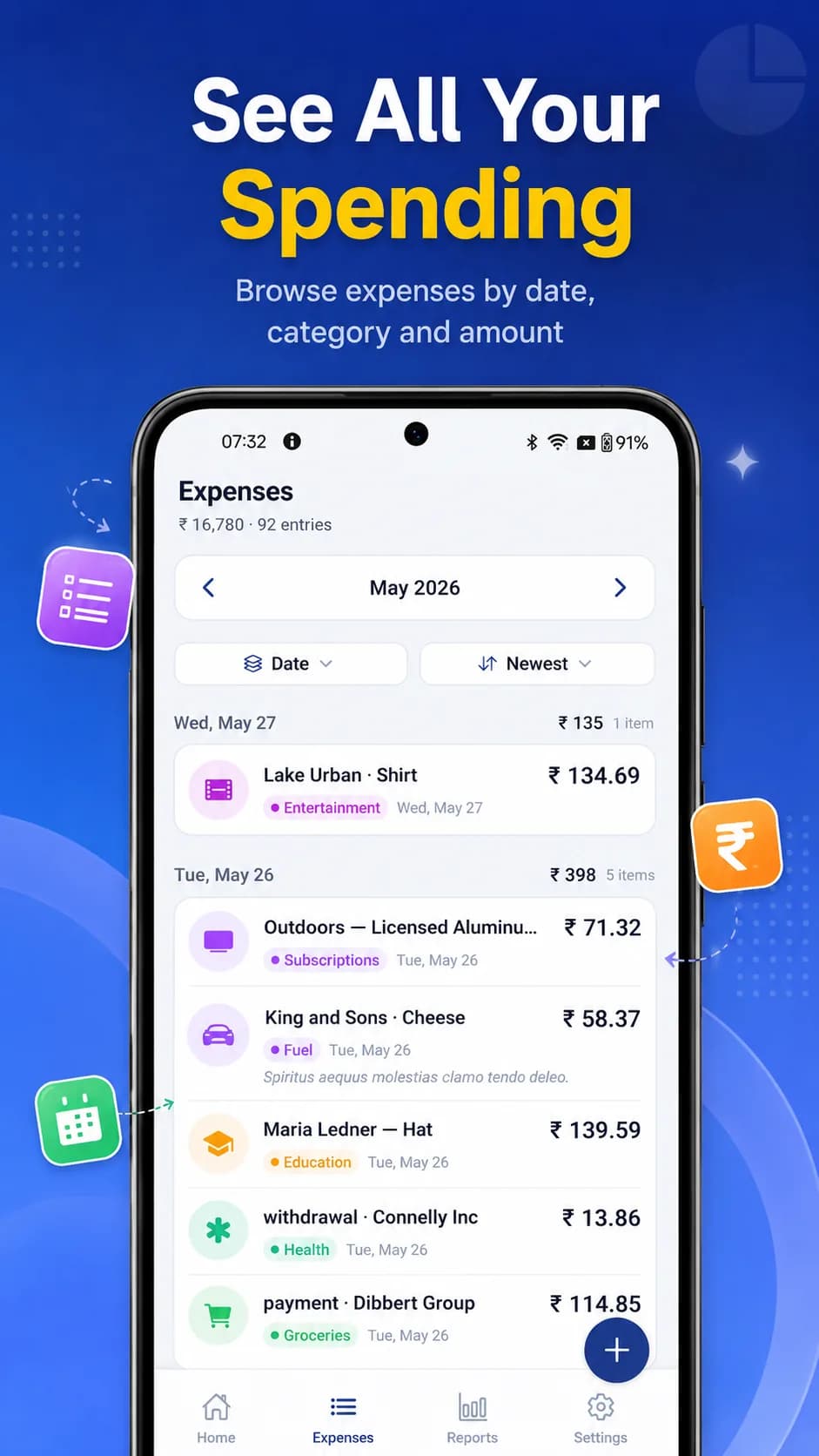 Expense Book on Android phone, screen 8