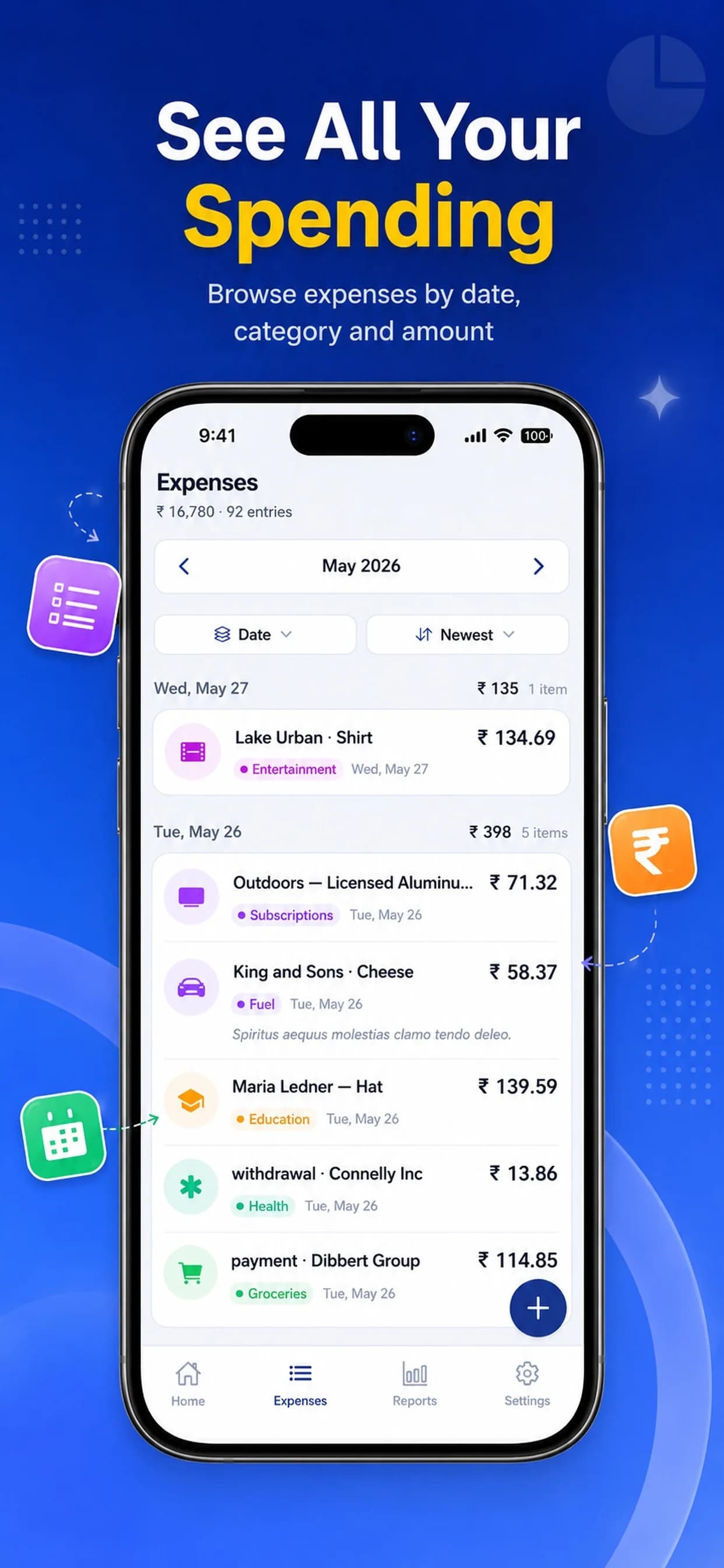 Expense Book on iPhone, screen 3
