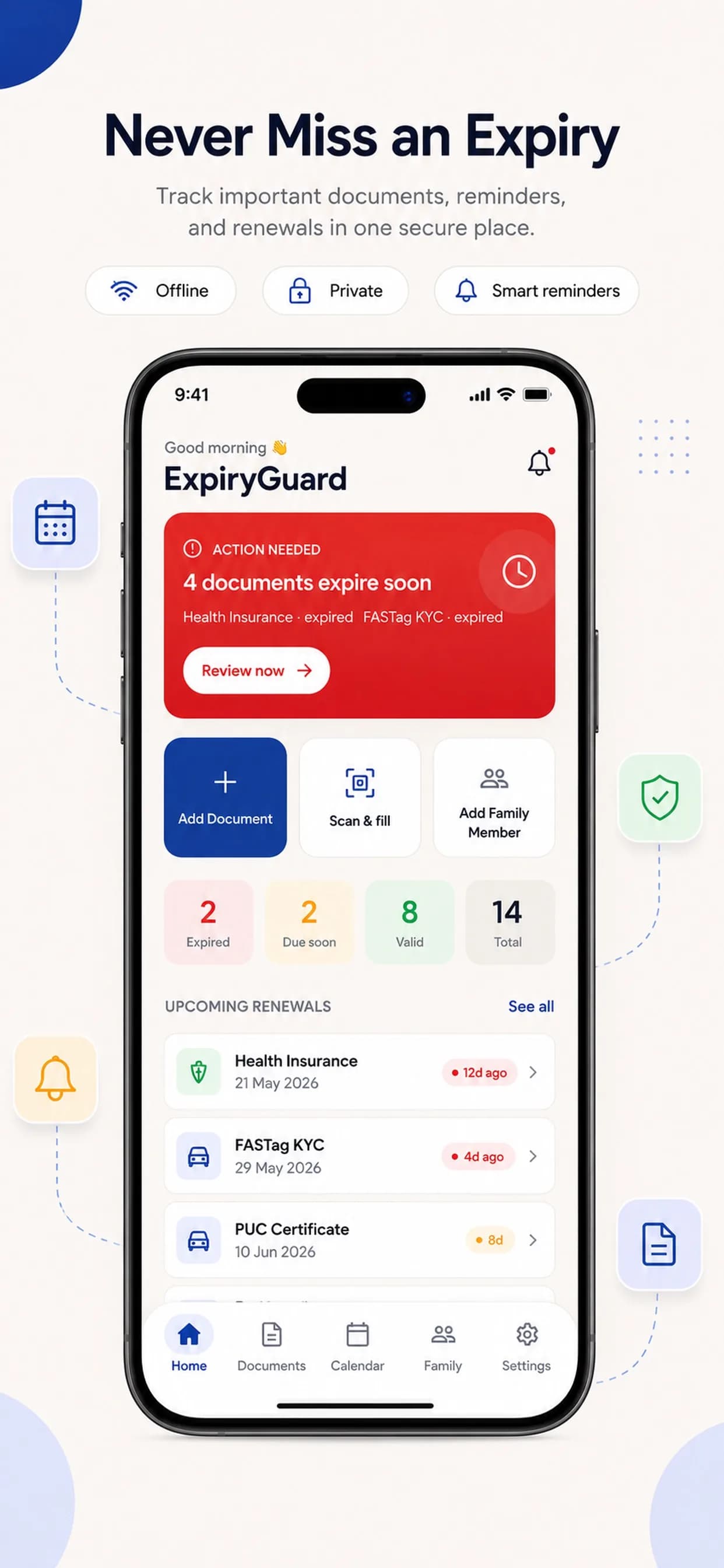 Expiry Guard on iPhone, screen 1