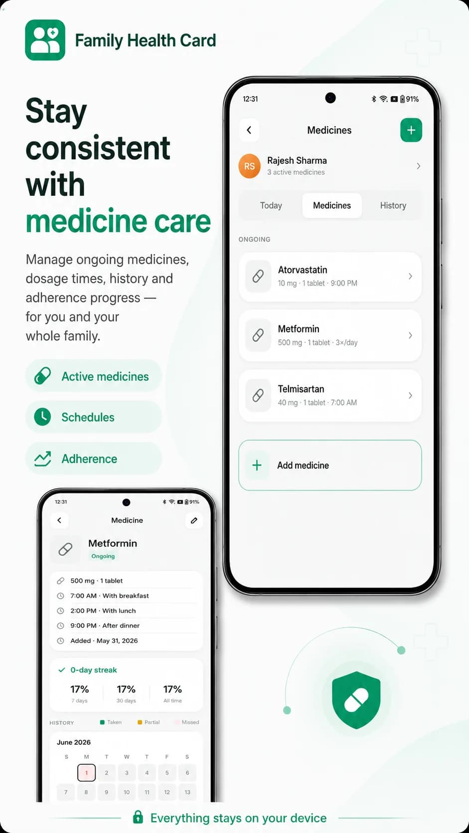 Family Health Card on Android phone, screen 5