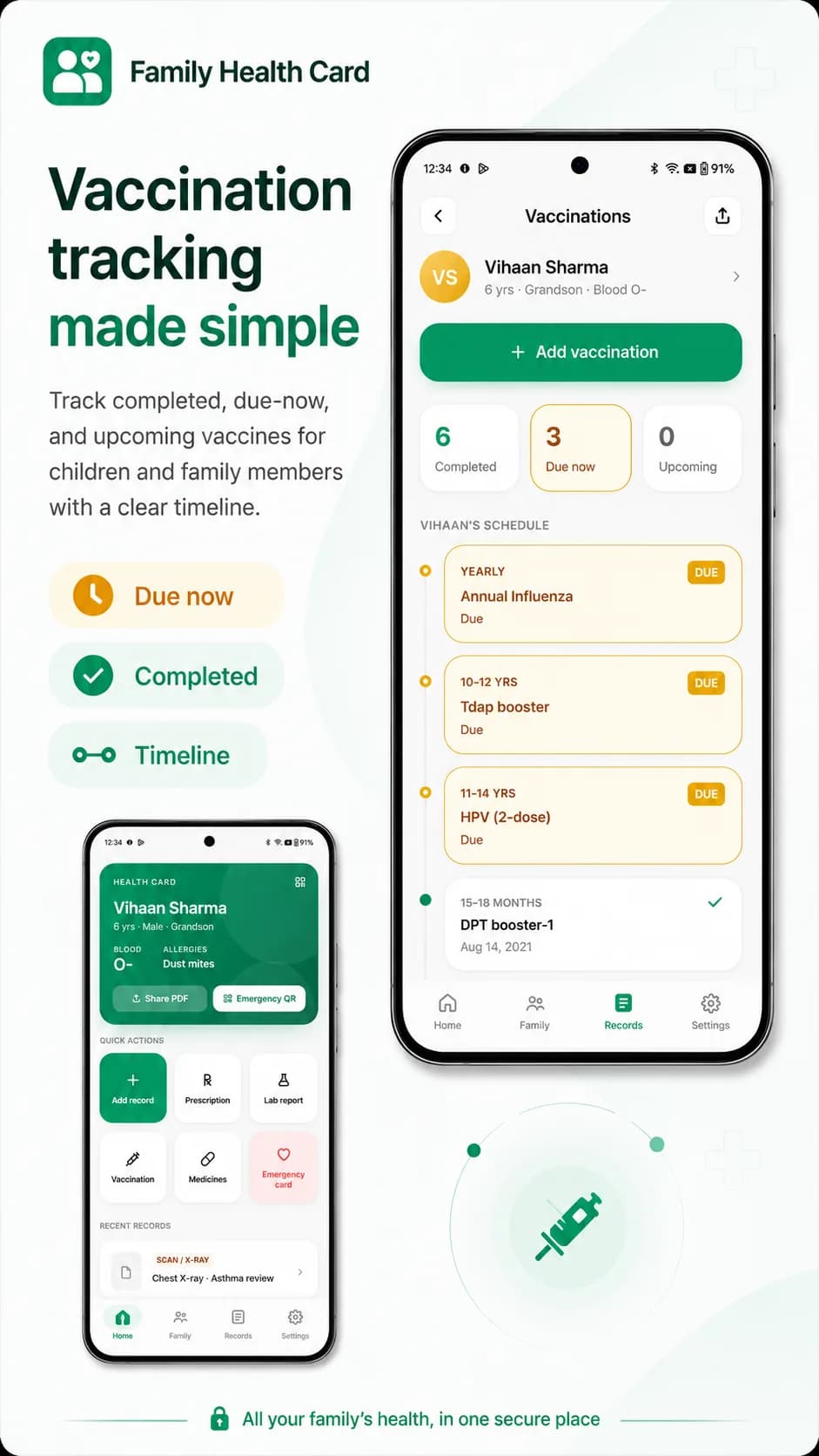 Family Health Card on Android phone, screen 6