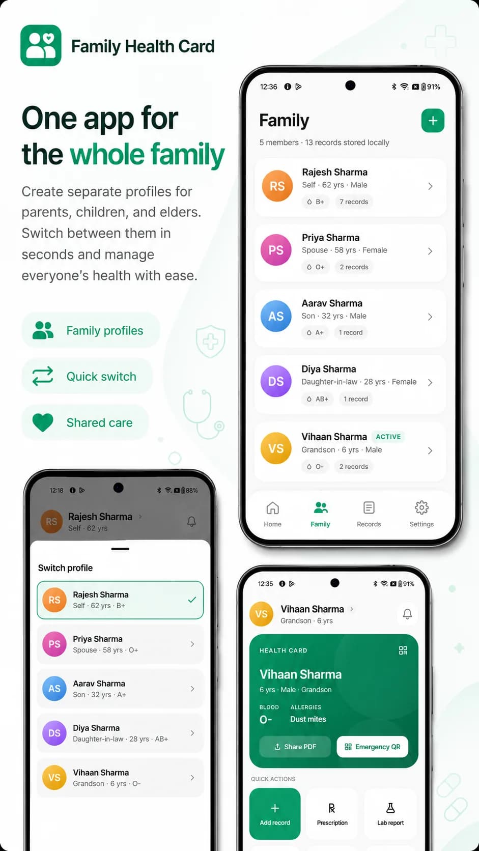 Family Health Card on Android phone, screen 7