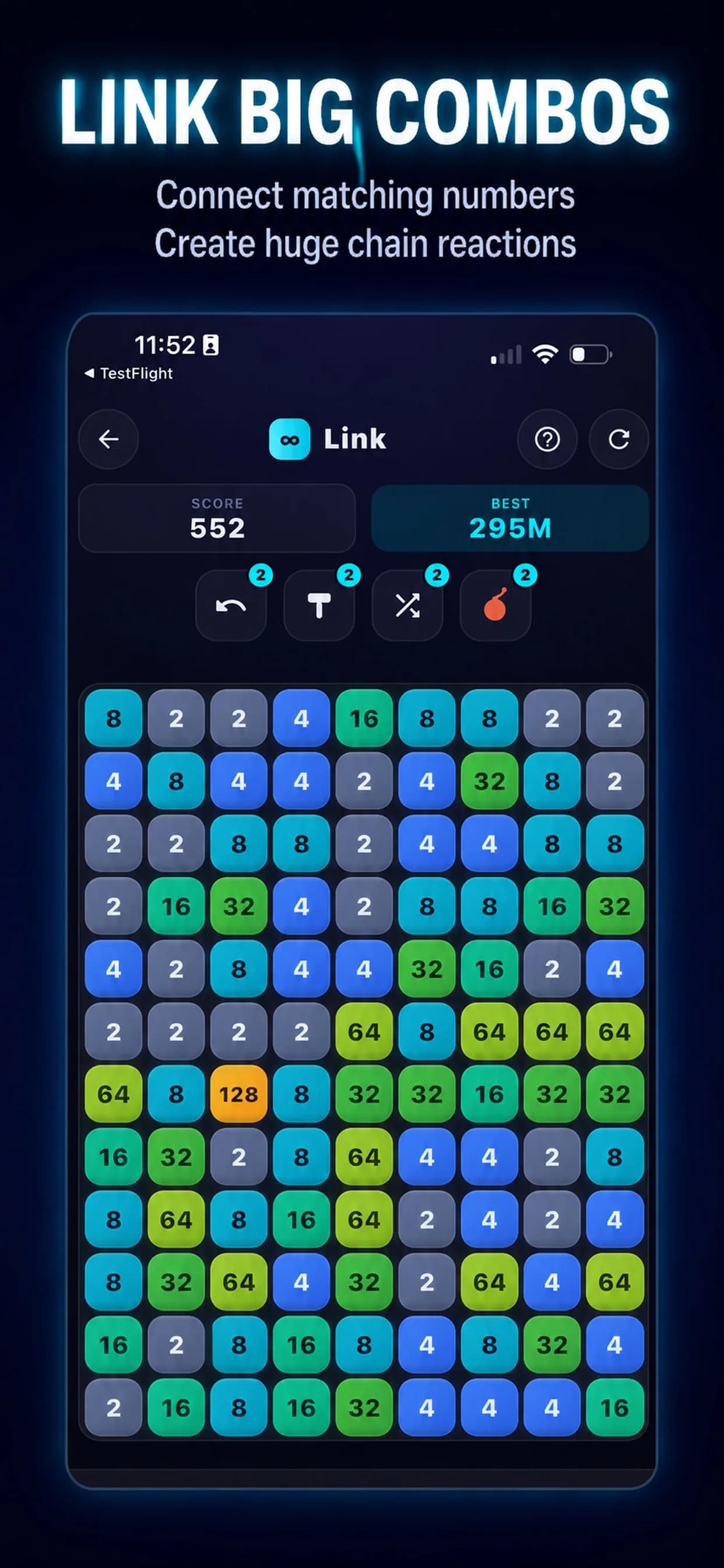 Infinity Number Merge on iPhone, screen 2