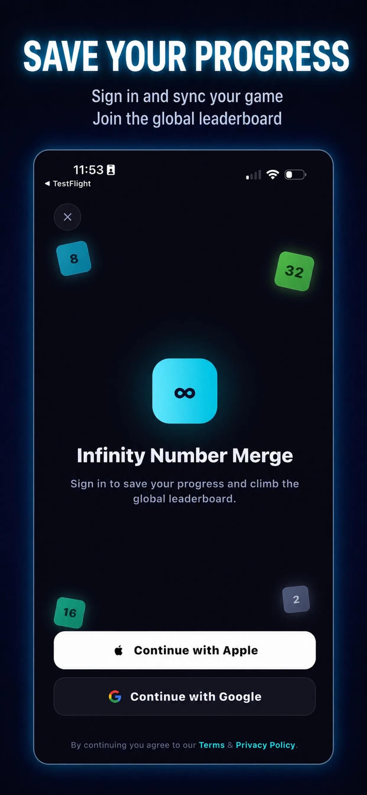 Infinity Number Merge on iPhone, screen 4