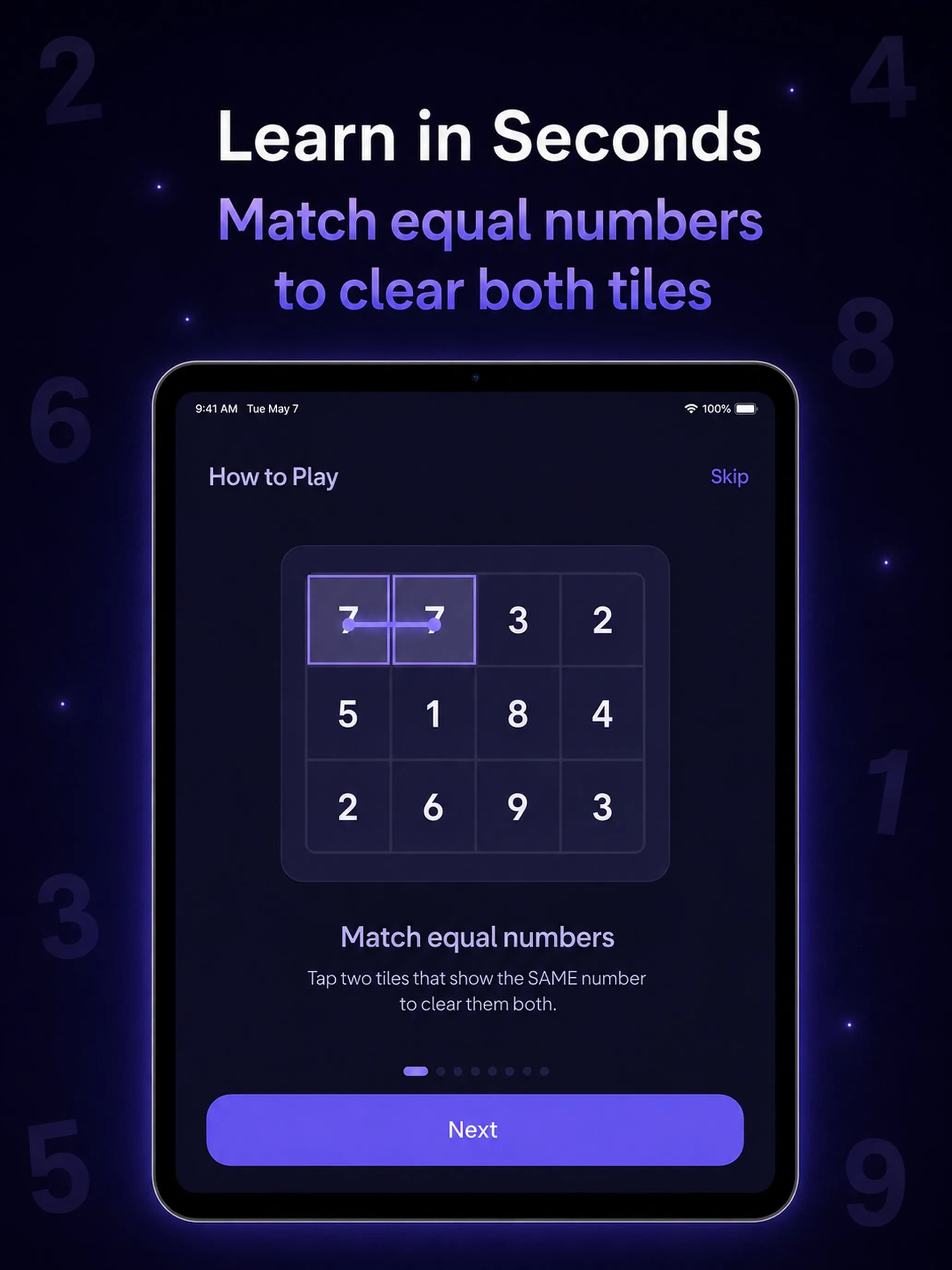 Number Match on iPad, screen 4
