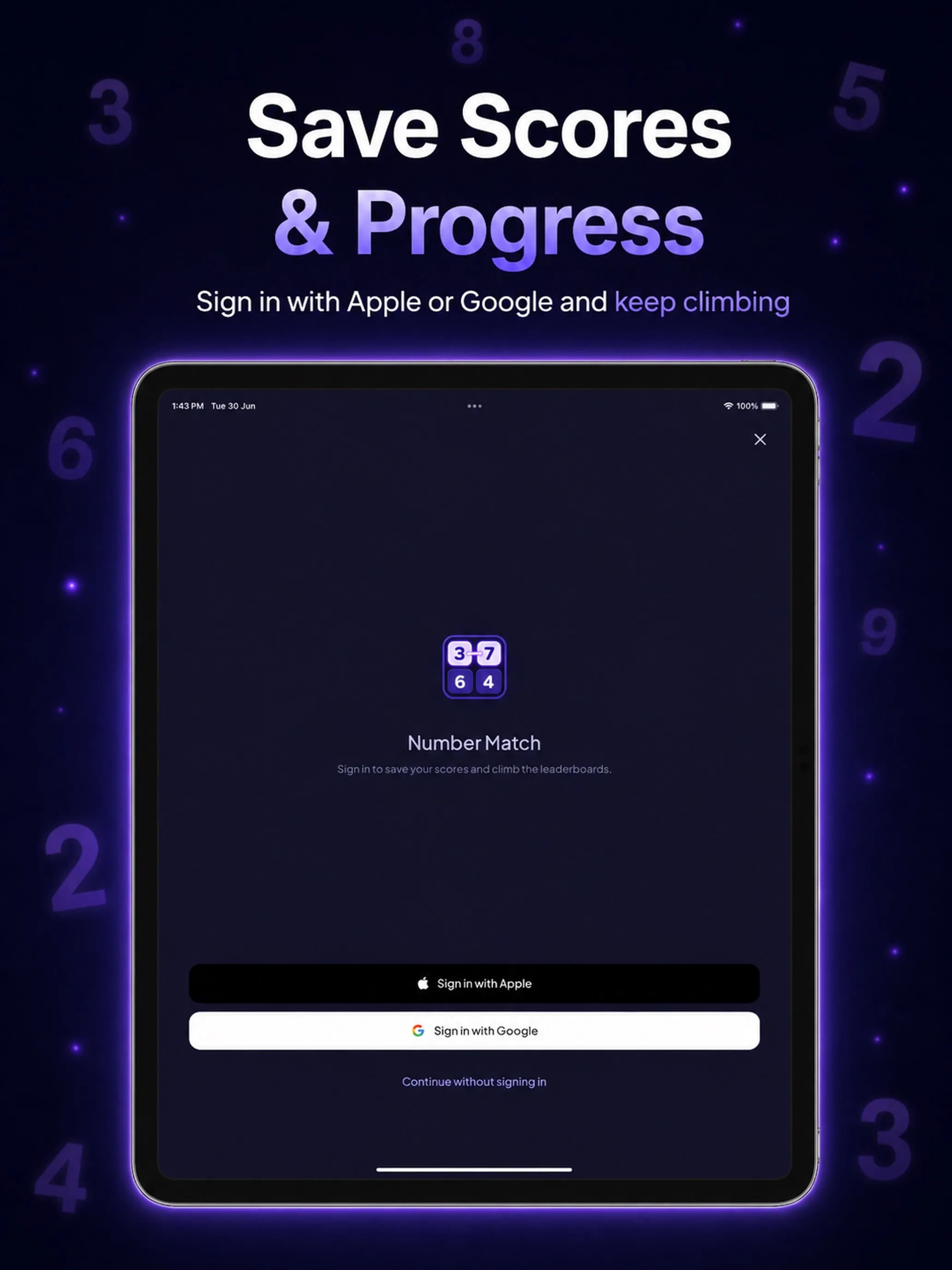 Number Match on iPad, screen 7