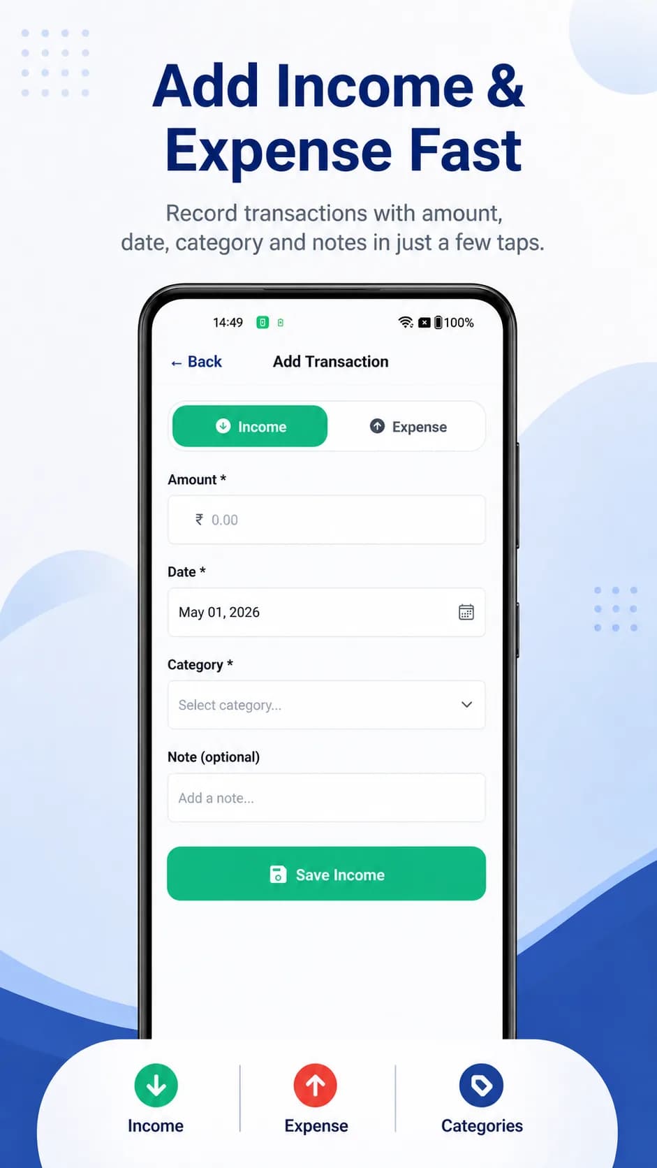 Simple Account Book on Android phone, screen 6