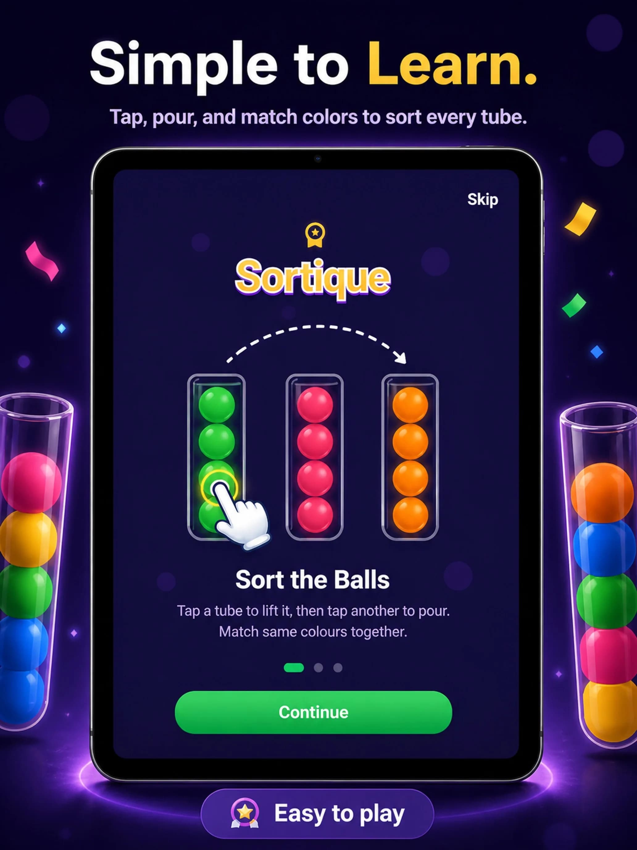 Sortique on iPad, screen 7