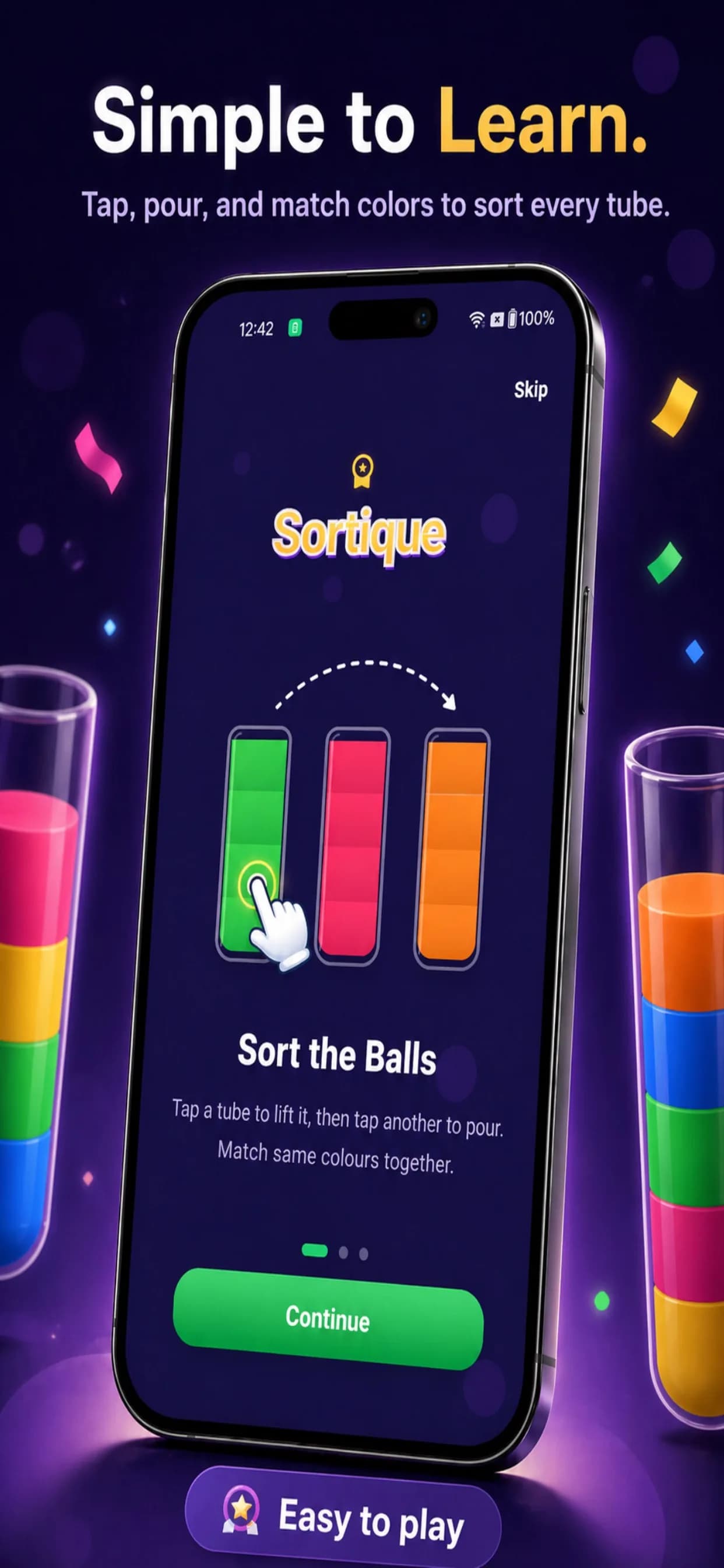 Sortique on iPhone, screen 1