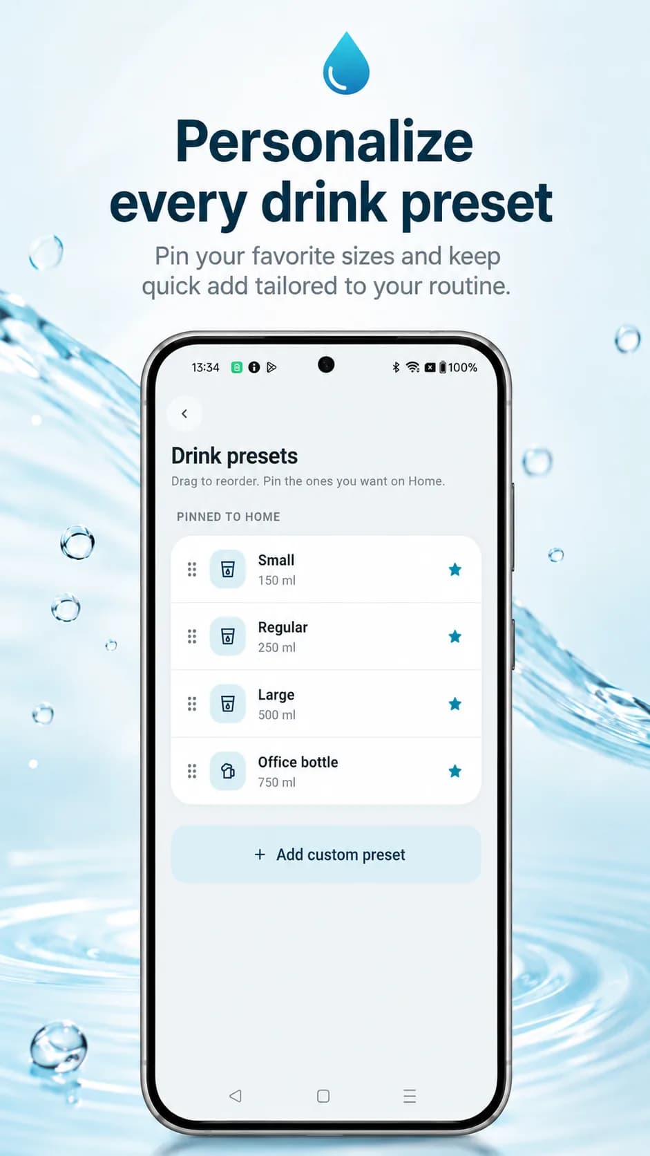 Water Tracker on Android phone, screen 8