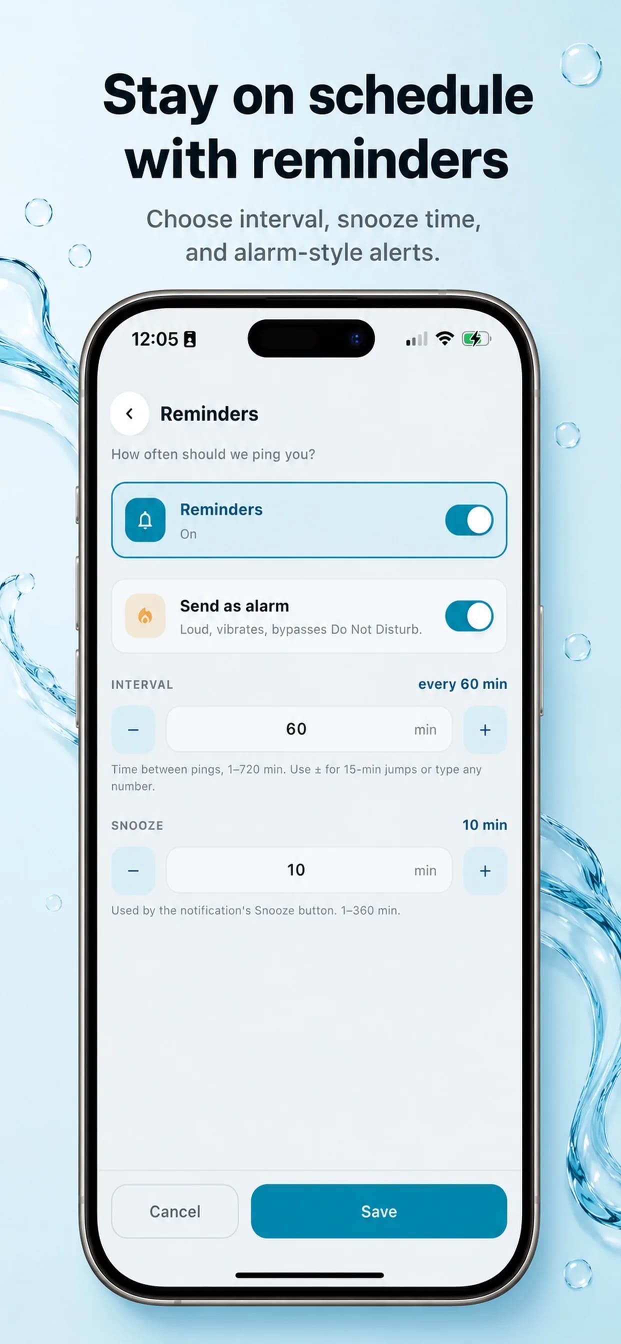 Water Tracker on iPhone, screen 8