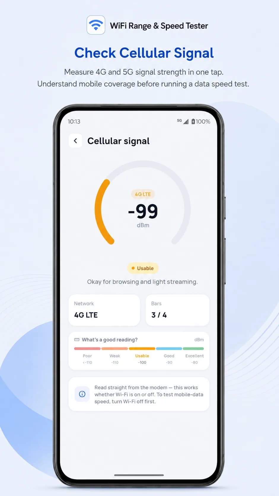 Wi-Fi Range & Speed Tester on Android phone, screen 5