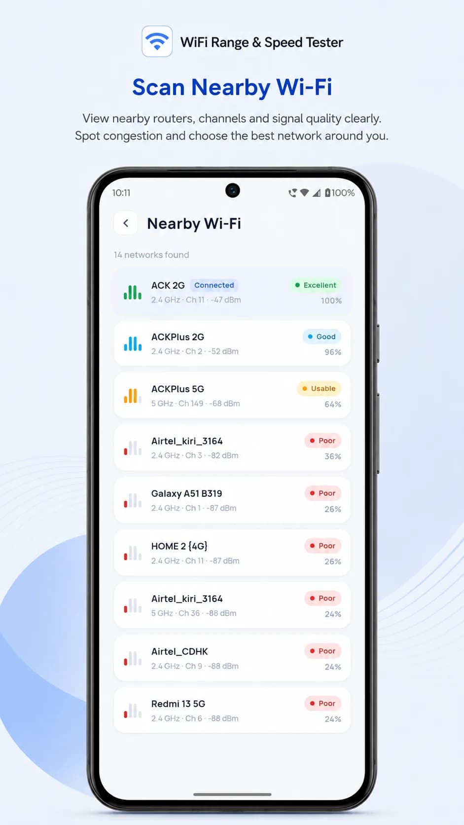 Wi-Fi Range & Speed Tester on Android phone, screen 6