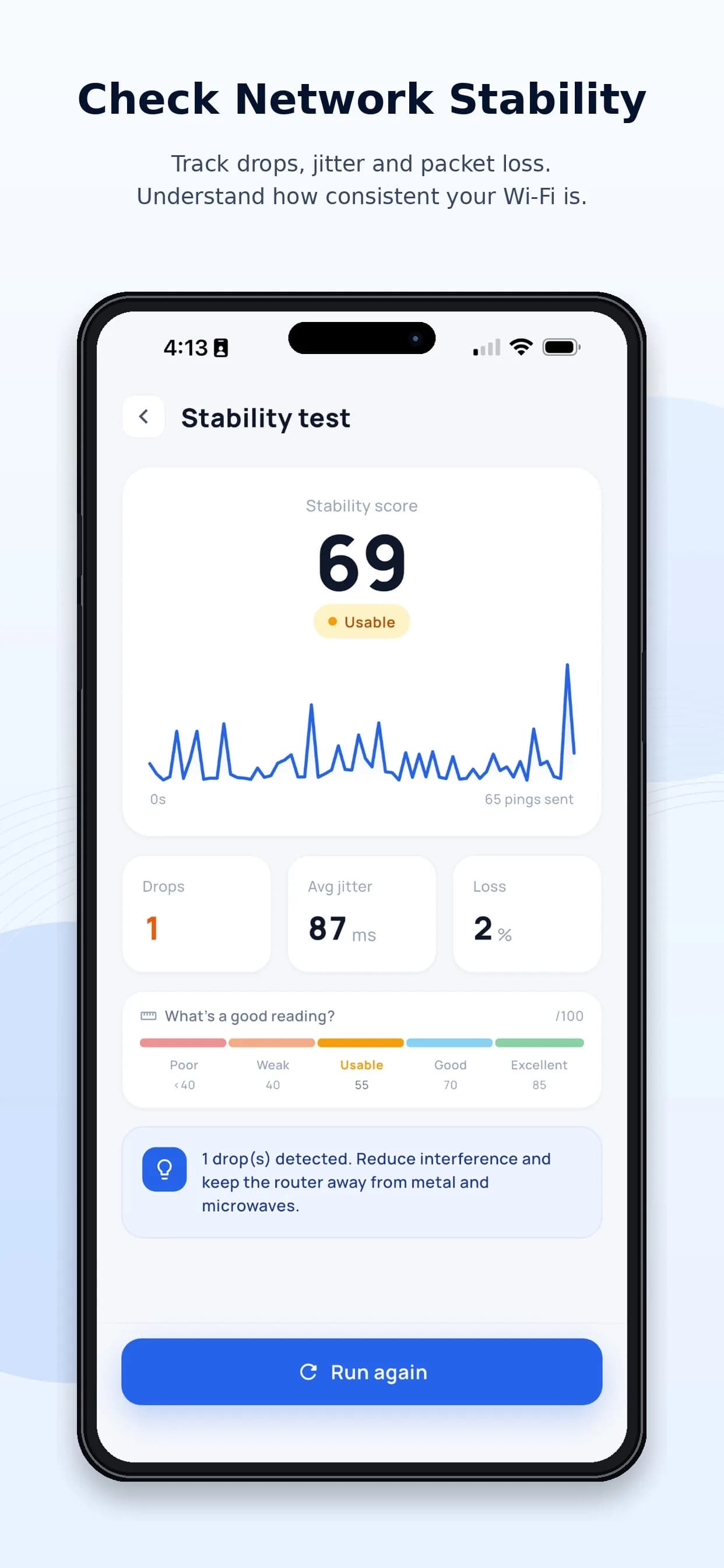 Wi-Fi Range & Speed Tester on iPhone, screen 3