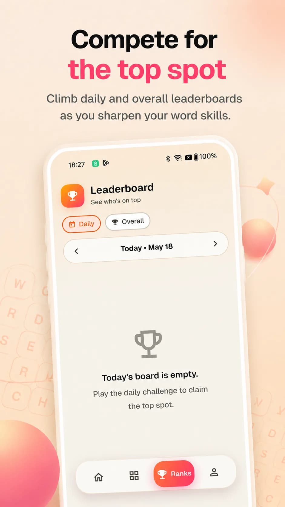 Wordy on Android phone, screen 7